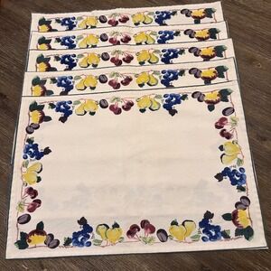 Villeroy & Boch Fruit Pattern Placemats Set of 5‎ White Blue Yellow Red